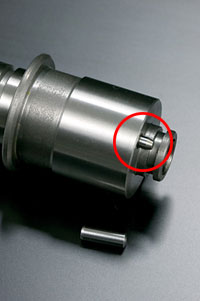 4AG（5valve AE101/111）ハイパワープロフィールカムシャフト2段形状ノックピン取り付け図