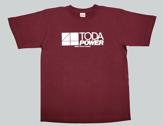 TODA RACING コットンTシャツ バーガンディ